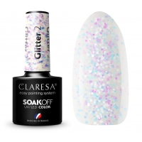CLARESA Glitter 2  LAKIER HYBRYDOWY DO PAZNOKCI