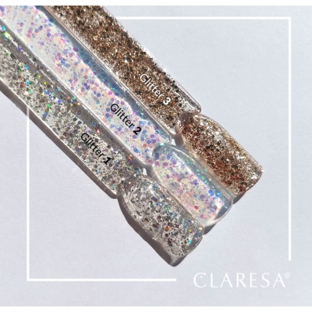 CLARESA Glitter 3  LAKIER HYBRYDOWY DO PAZNOKCI