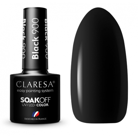 CLARESA Lakier Hybrydowy Czarny Black 900