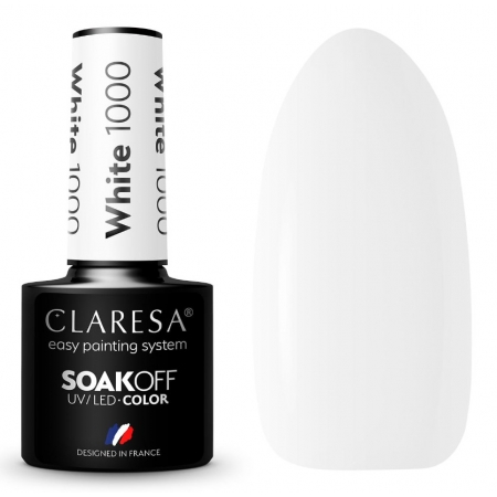 CLARESA Lakier Hybrydowy Biały White 1000