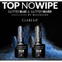 Top do lakierów hybrydowych Claresa Top No Wipe Glitter Blue 5 ml